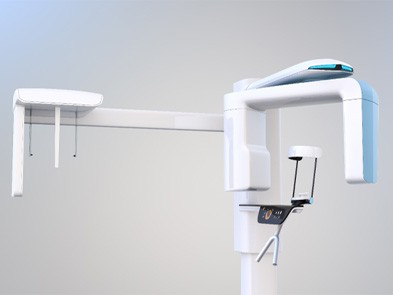 3D graphic of a cone beam scanner